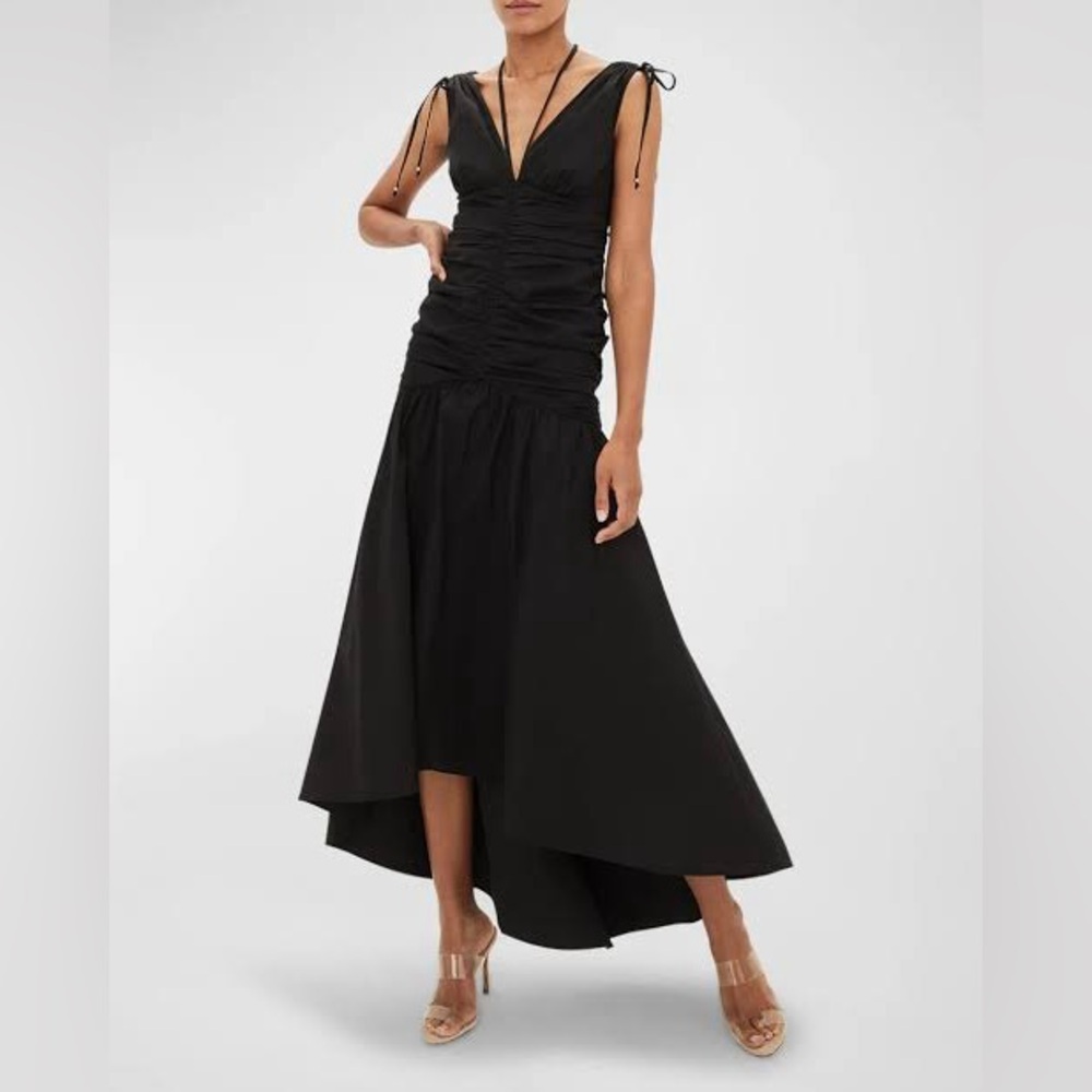 NWT Veronica Beard Perrin v neck maxi Dress Gown size 2, Black